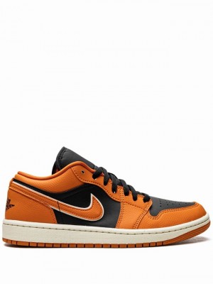 Nike Low SE Women's Air Jordan 1 Black / Orange | YQCXGAD-75