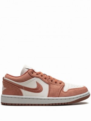 Nike Low Sky J Women's Air Jordan 1 Light Beige / Dark Orange | GSJWFZV-03