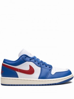 Nike Low Sport Women's Air Jordan 1 Blue / White / Red | MEYDFUK-58