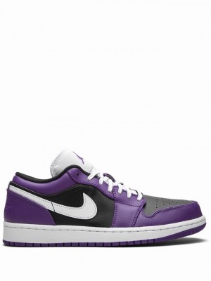 Nike Low Top Men's Air Jordan 1 Purple / Black | KVHMCZD-07