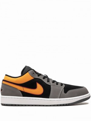 Nike Low Vivid Men's Air Jordan 1 Grey / Black / Brown | VWIMKCN-27