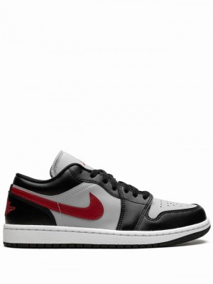 Nike Low Women's Air Jordan 1 Black / Grey / Red | XHBODQU-34