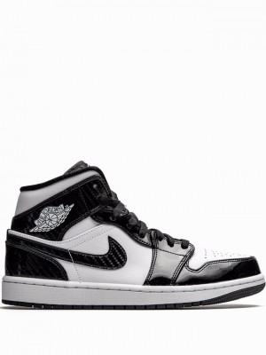 Nike MID S Men's Air Jordan 1 White / Black | WJTCYXB-06