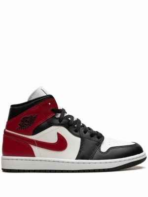 Nike Mid Black Toe Women's Air Jordan 1 Black | HFAMVYT-47