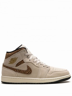 Nike Mid Brown Elephant Women's Air Jordan 1 Brown | PVSUBCR-40