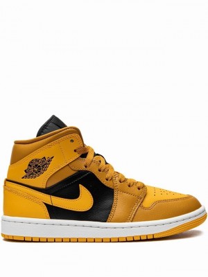 Nike Mid Chutney Women's Air Jordan 1 Mustard / Yellow / Black | DVESTHB-84