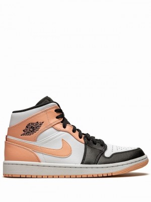 Nike Mid Crimson Tint Men's Air Jordan 1 White / Black / Pink | VMSOYGA-01