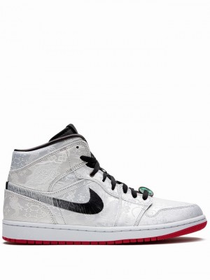 Nike Mid Fearless Edison Chen Men's Air Jordan 1 White | FUGCJLH-75