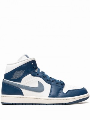 Nike Mid French Women's Air Jordan 1 Blue | TJEFXQL-35