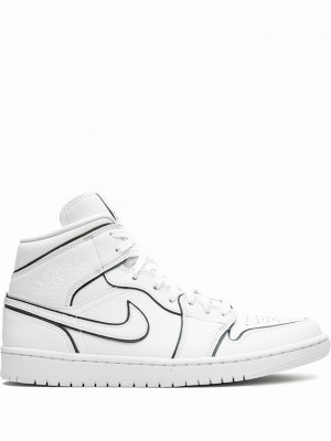 Nike Mid Iridescent Outline Women's Air Jordan 1 White | KNYTCVO-12