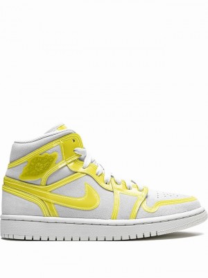 Nike Mid LX Women's Air Jordan 1 Yellow / White | GHKZPNT-91