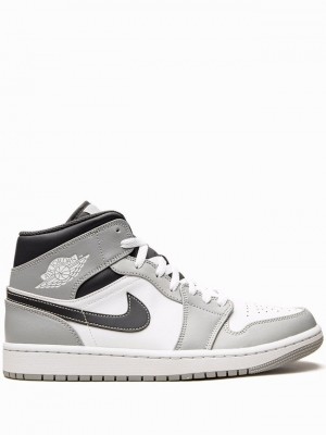 Nike Mid Light Smoke 2.0 Men's Air Jordan 1 White / Grey | FDJMGHB-47