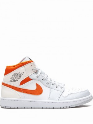 Nike Mid Men's Air Jordan 1 White / Orange | KSPLABD-21