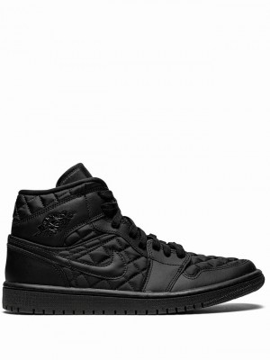 Nike Mid Quilted Women's Air Jordan 1 Black | OFZYNVL-59