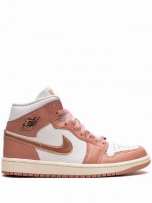 Nike Mid Red Stardust Women's Air Jordan 1 Pink / White / Copper | XAPWRDH-94