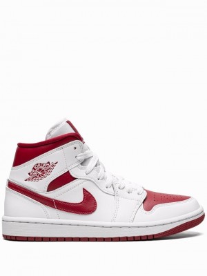 Nike Mid Reverse Chicago Women's Air Jordan 1 White / Burgundy / Red | JAVKHMU-45