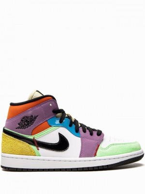 Nike Mid SE Lightbulb Women's Air Jordan 1 White / Black | MAWZFID-02