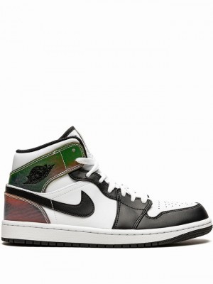 Nike Mid SE Men's Air Jordan 1 White / Black | TDOBRWA-27