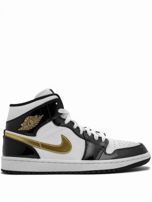 Nike Mid SE Men's Air Jordan 1 White / Black | XDJTMGQ-29