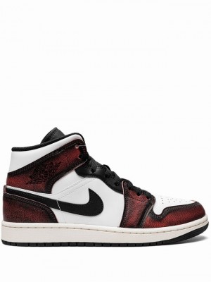 Nike Mid SE Men's Air Jordan 1 White / Red | MZUFDLR-04