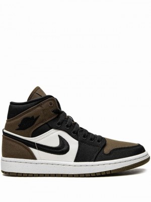 Nike Mid SE Olive Toe Women's Air Jordan 1 Black | MIJNDGS-13