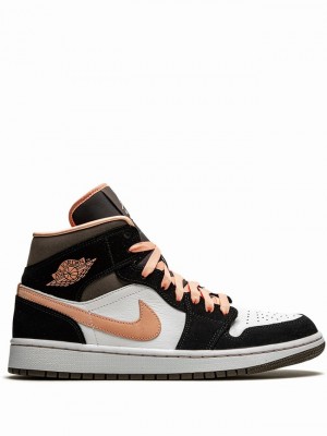 Nike Mid SE Peach Mocha Women's Air Jordan 1 Coral / Beige | FBNVWRJ-82