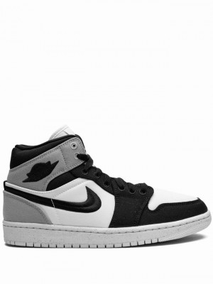 Nike Mid SE Women's Air Jordan 1 Black / White / Grey | JXOFNDG-87