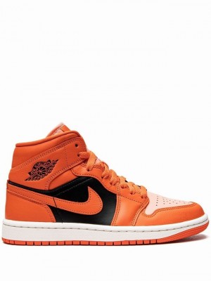 Nike Mid SE Women's Air Jordan 1 Orange / Black | WUCGVQH-85