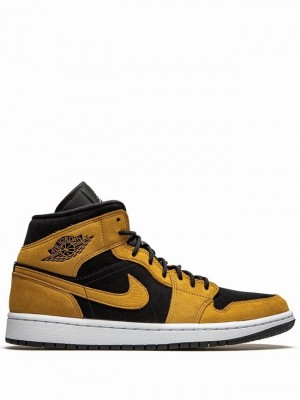 Nike Mid SE Women's Air Jordan 1 Yellow / Black | LWJYHSZ-67