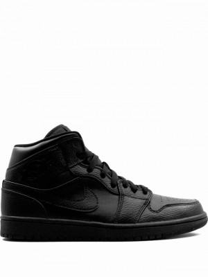 Nike Mid Triple Black Women's Air Jordan 1 Black | JCFITWG-27