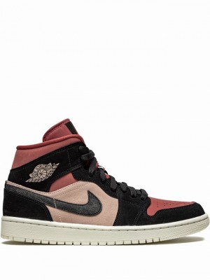 Nike Mid Women's Air Jordan 1 Black / Pink | EKYMJQW-46