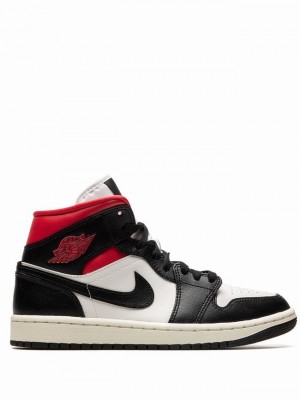 Nike Mid Women's Air Jordan 1 Black / White | SYRPHOV-84