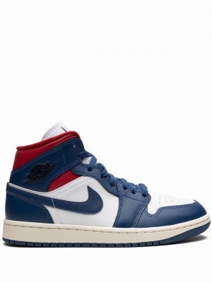 Nike Mid Women's Air Jordan 1 Blue / Red | PJRAZHV-08