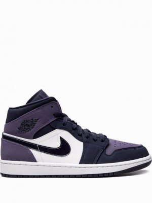 Nike Mid Women's Air Jordan 1 Purple / Navy | VWUNHTF-41