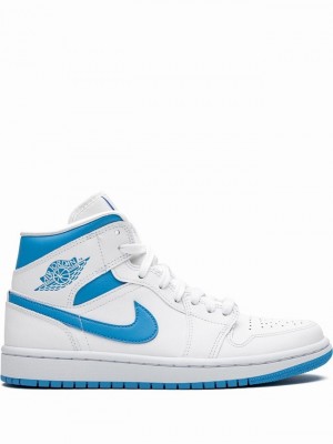 Nike Mid Women's Air Jordan 1 White / Blue | HKRJFEV-87