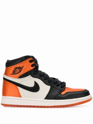 Nike RE High OG SL Satin Shattered Backboard Women's Air Jordan 1 Black / Orange | QGVHOPB-60