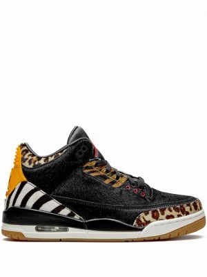 Nike Retro Animal Pack Men's Air Jordan 3 Black | FXVBCDE-09