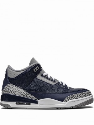 Nike Retro Georgetown Men's Air Jordan 3 Navy / Grey | ILBFCHK-73