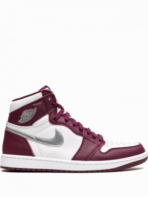 Nike Retro High Bordeaux Men's Air Jordan 1 White / Red | YNHOFLI-16