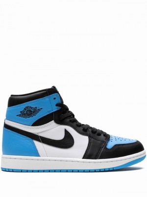 Nike Retro High OG Men's Air Jordan 1 Black / White / Blue | HCBTIUL-72