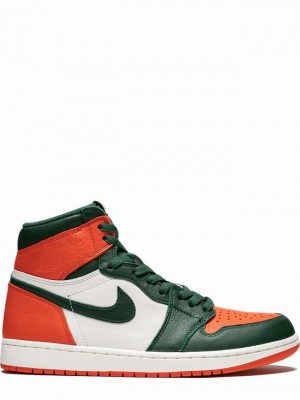 Nike Retro High OG Men's Air Jordan 1 Green / Orange / White | VSGMCHA-62