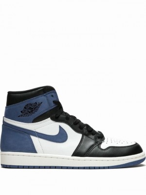 Nike Retro High OG Men's Air Jordan 1 White / Black / Blue | FBIGNTH-13