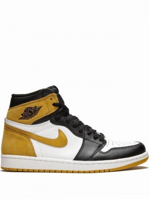 Nike Retro High OG Men's Air Jordan 1 White / Black / Yellow | OUDGJVM-36