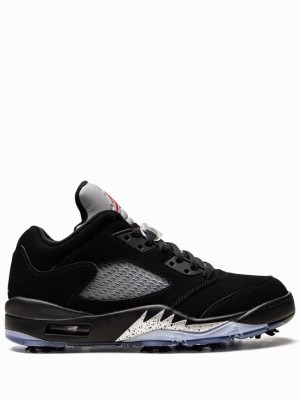 Nike Retro Low Golf Black Metallic Women's Air Jordan 5 Black | KRXCONM-34