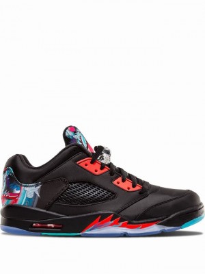 Nike Retro Low Men's Air Jordan 5 Black | XQORCJV-04