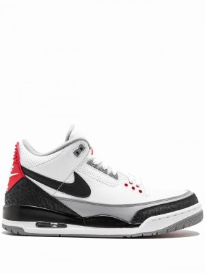 Nike Retro Men's Air Jordan 3 White / Black / Grey | POTUCRS-32