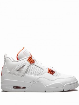 Nike Retro Metallic Pack - Men's Air Jordan 4 White / Orange | YNAMRBD-72