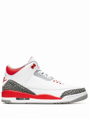 Nike Retro OG Men's Air Jordan 3 White / Grey / Red | WMLNGFJ-28