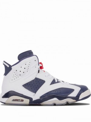 Nike Retro Olympic Men's Air Jordan 6 White / Blue | GDZBEQJ-29