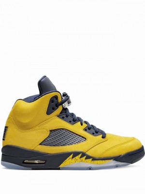 Nike Retro SE Women's Air Jordan 5 Yellow / Blue | VBMLINF-69